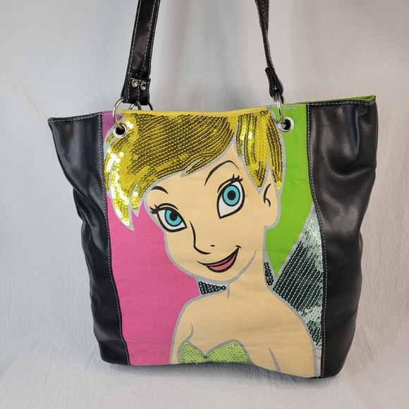 Disney Tinker Bell Sequin Tote Bag Y2K Parks Exclusive - Picture 1 of 6